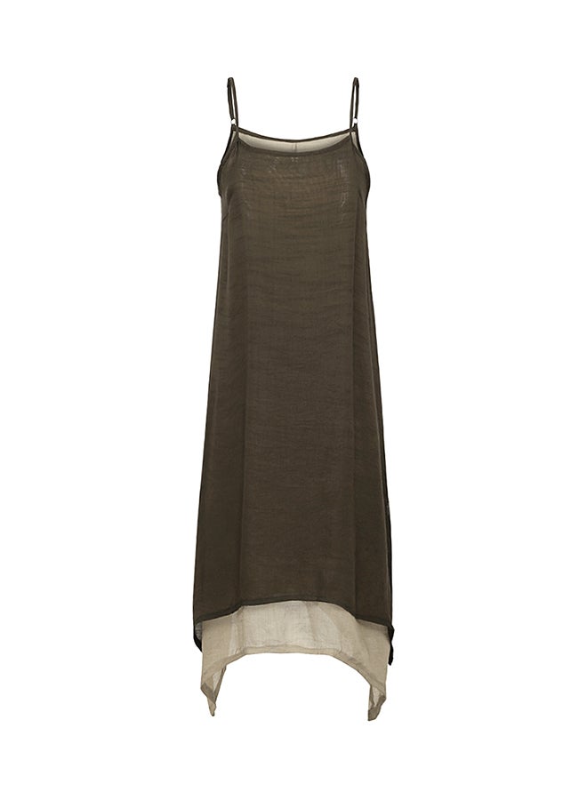 Solid Layered Dress Coffee - Image 3