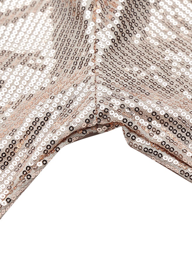 Sequin Asymmetrical Hem Dress Gold - Image 3