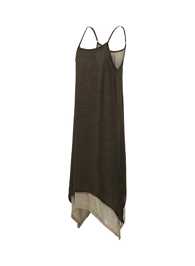 Solid Layered Dress Coffee - Image 2