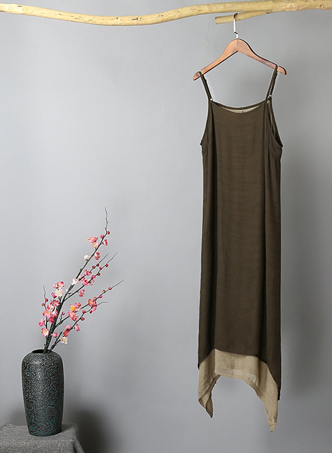 Solid Layered Dress Coffee - Image 4