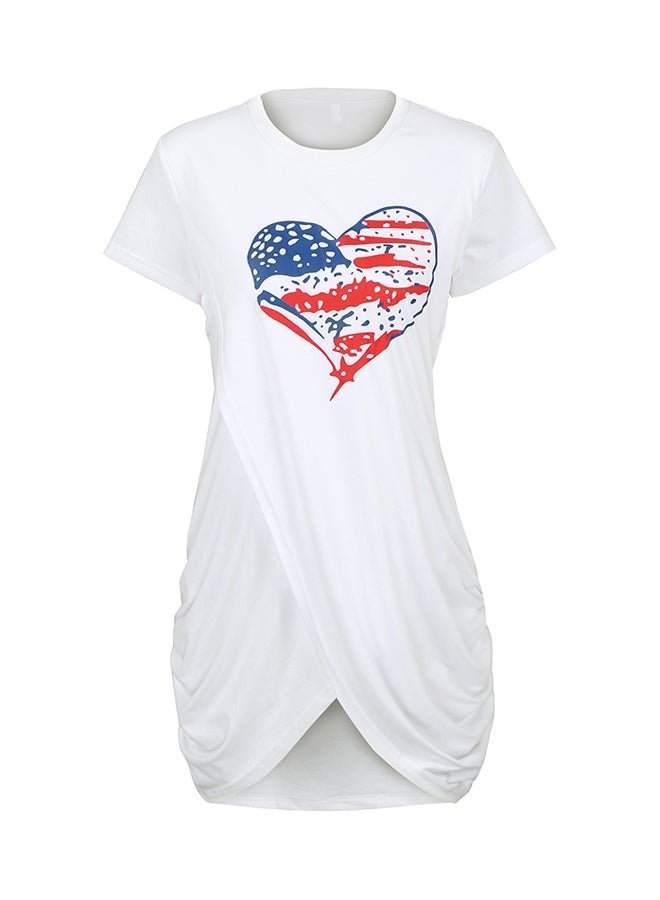 Heart Patch Detail Dress White  - Image 2