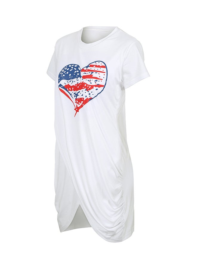 Heart Patch Detail Dress White  - Image 3