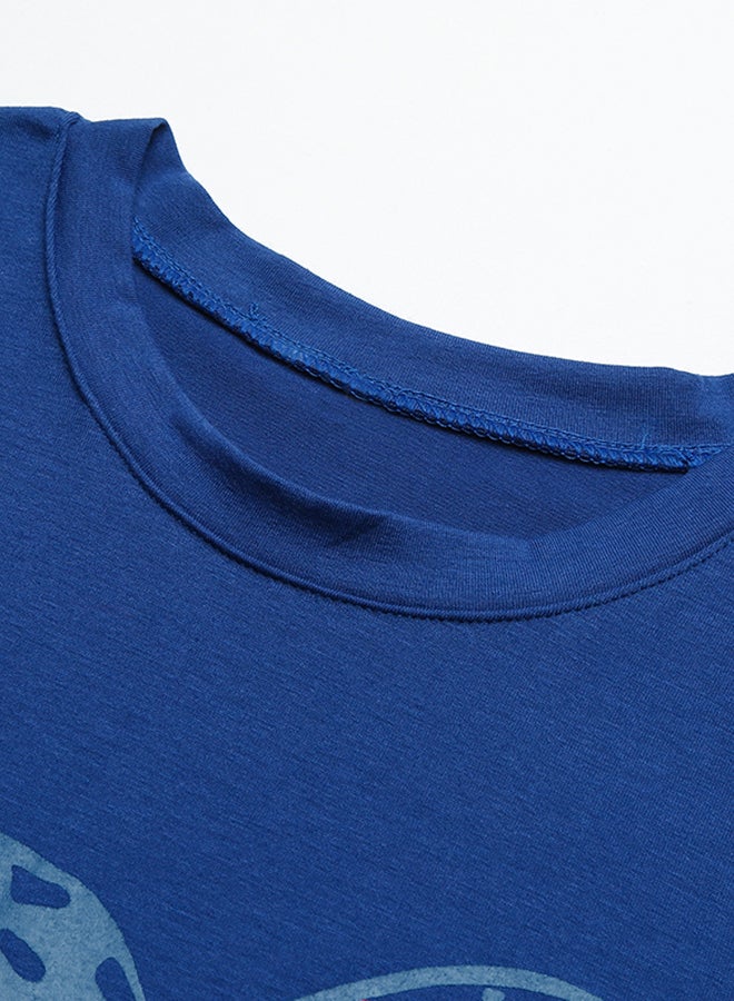 Heart Patch Detail Dress Blue  - Image 3