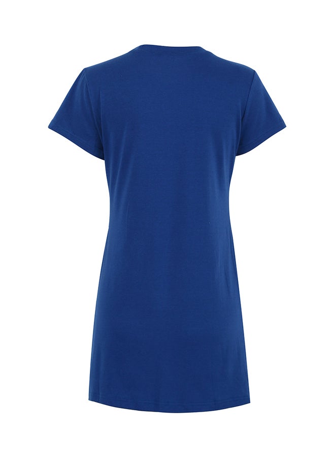 Heart Patch Detail Dress Blue  - Image 2