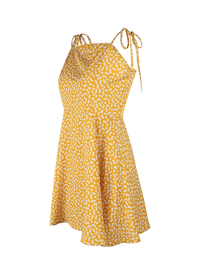 Floral Blossom Print Dress Yellow - Image 3