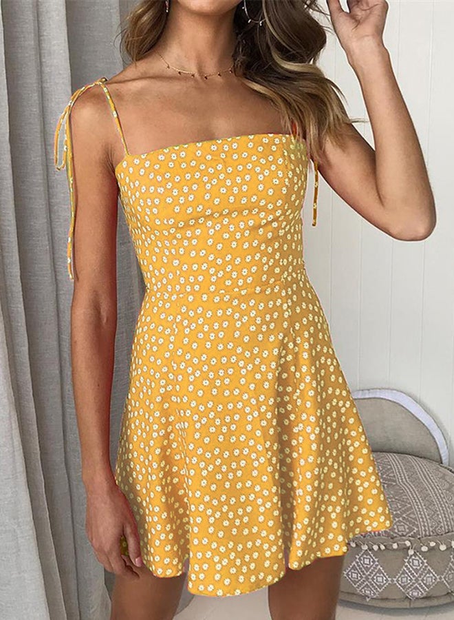 Floral Blossom Print Dress Yellow - Image 4