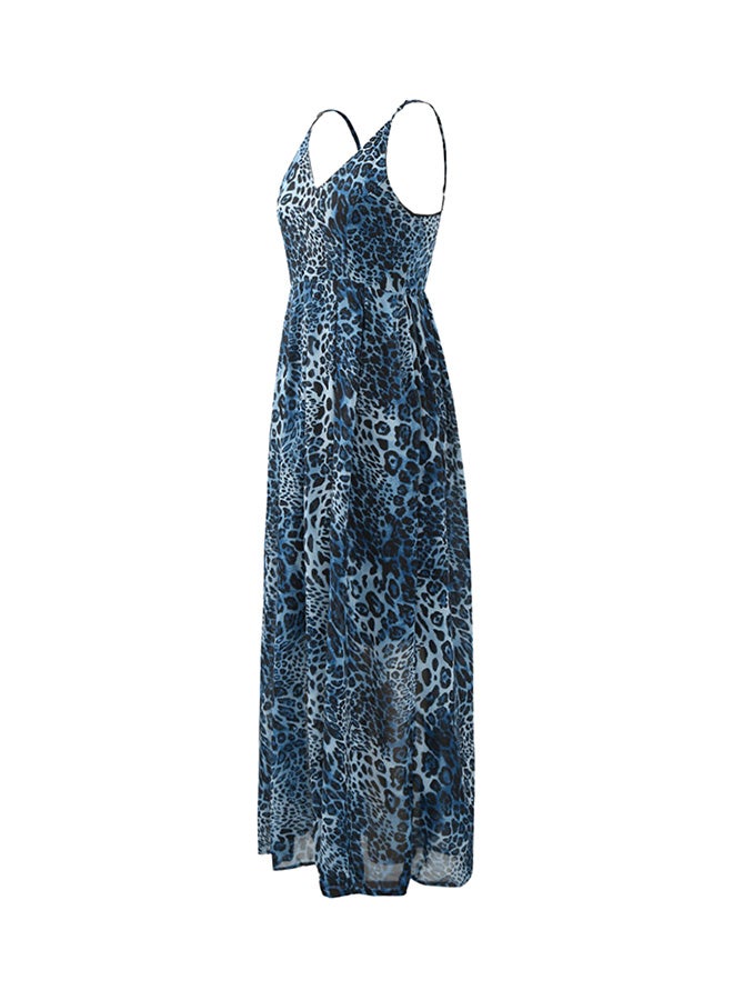 Allover Leopard Print Dress Blue/Black - Image 2