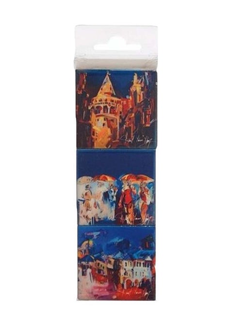 3-Piece Istanbul Themed Fridge Magnet Set Multicolour 5 x 5cm