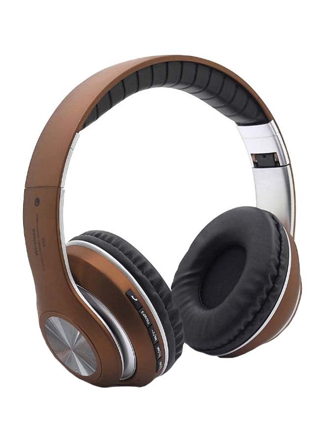 Foldable Bluetooth Wireless On-Ear Headphones With Microphone Brown/Black/Silver - Image 1