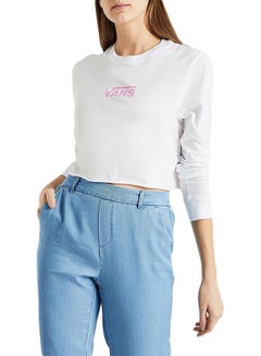 VANS Airborne V Cropped Sweatshirt White/Pink  - Image 1