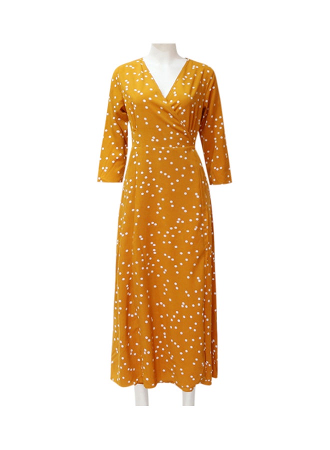 Polka Dot Wrap Around Dress Orange - Image 2