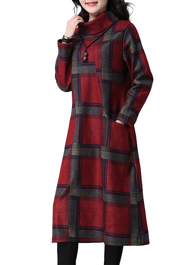 Generic - Plaid Check Dress Red - Image 1