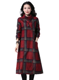 Plaid Check Dress Red