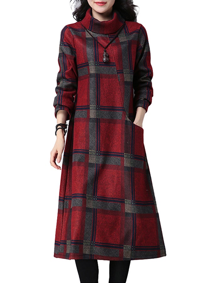 Generic - Plaid Check Dress Red - Image 1