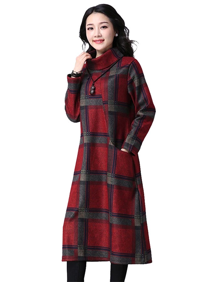Generic - Plaid Check Dress Red - Image 1