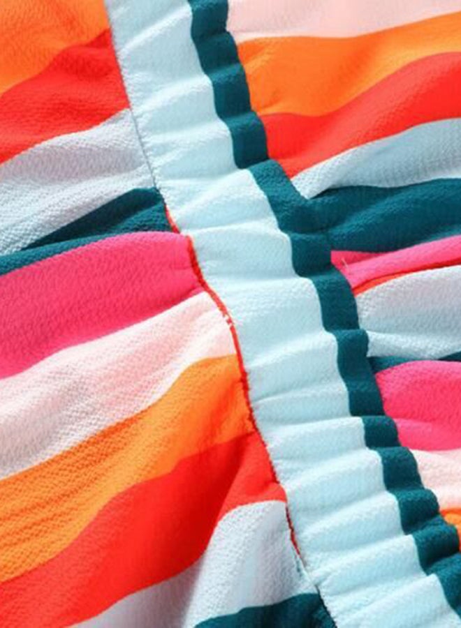Striped Backless Sundress Orange - Image 3