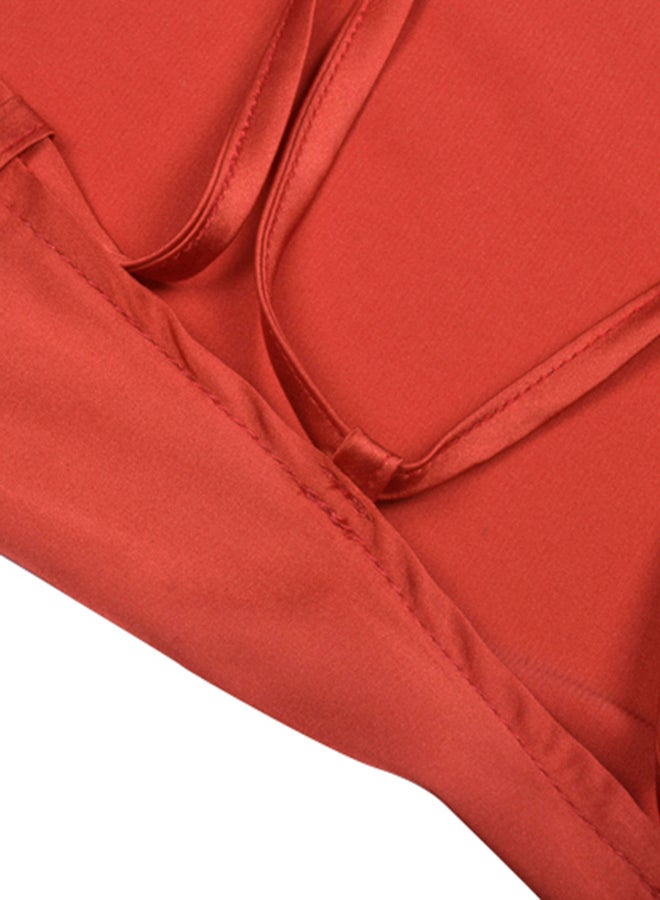 Backless Slash Neck Bodycon Dress Red  - Image 4