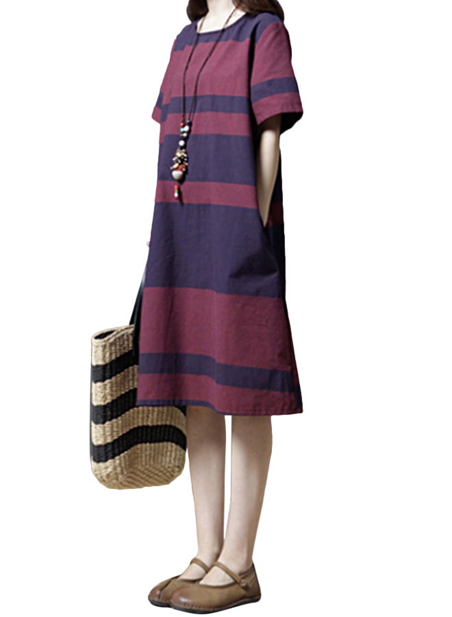Striped Oversized Dress Red/Black - Image 4