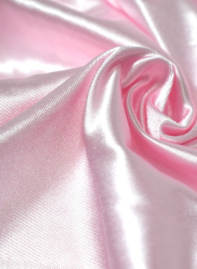 Solid Spaghetti Strap Ruched Drawstring Dress Pink  - Image 3