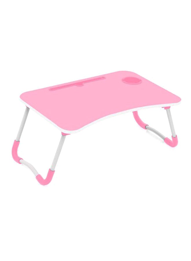 Foldable Laptop Table WithCup Holder Pink/White  - Image 1