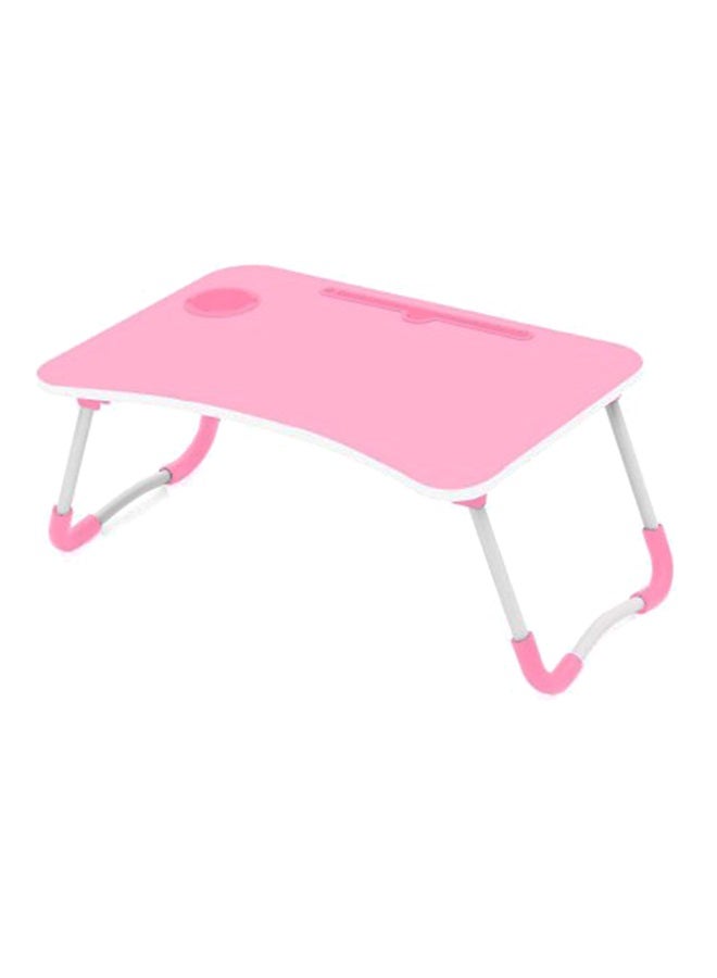 Foldable Laptop Table WithCup Holder Pink/White  - Image 2