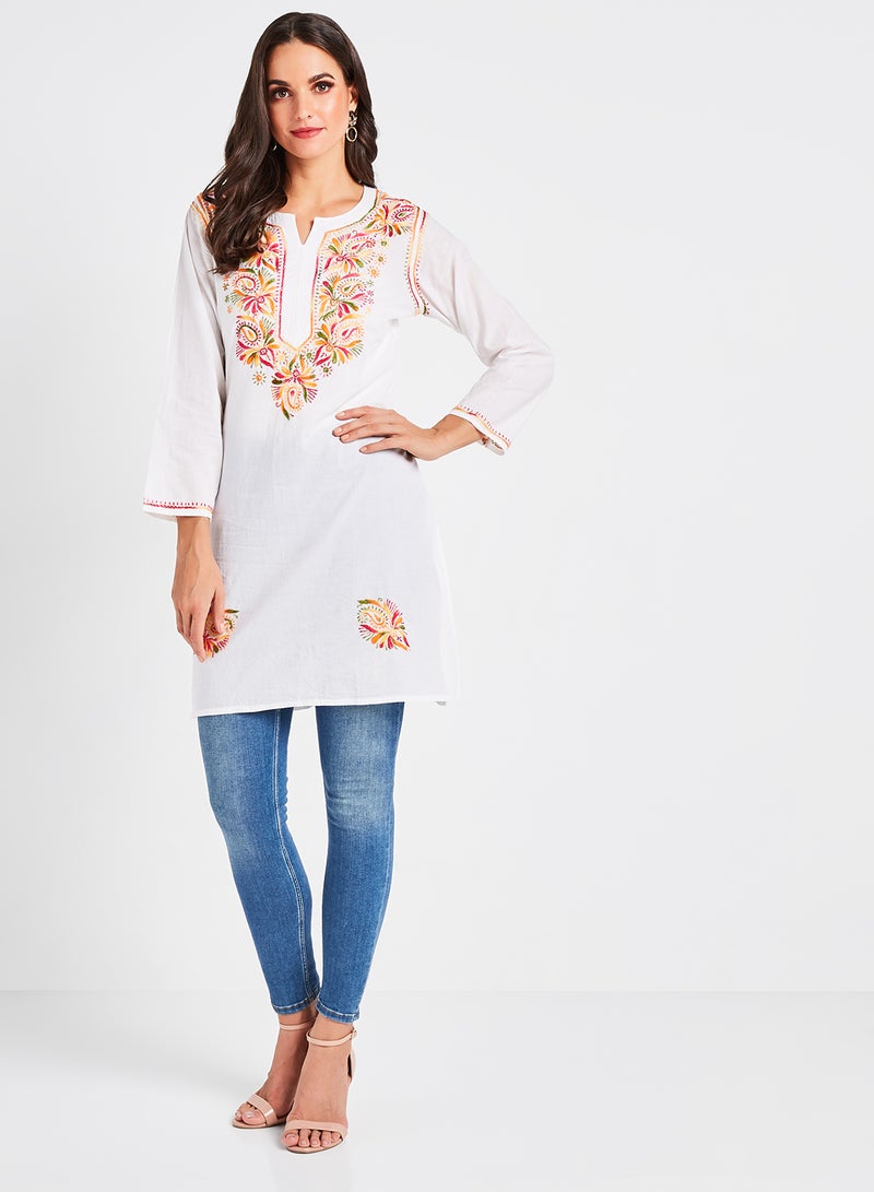 ZYLIST Handmade Embroidered Kurta Multicolour  - Image 1