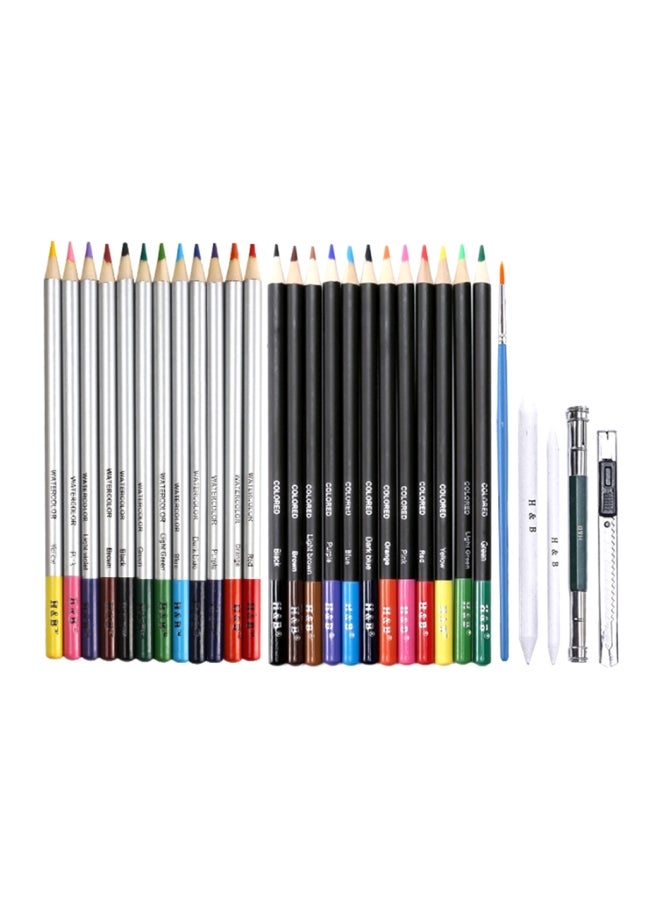 H&B 74-Piece Professional Drawing Kit Multicolour - Image 3