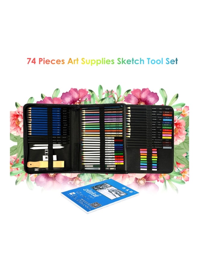H&B 74-Piece Professional Drawing Kit Multicolour - Image 5