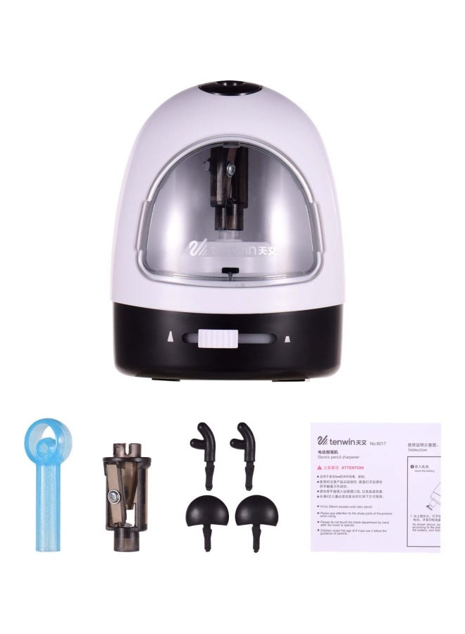 tenwin Electric Pencil Sharpener Black/White/Clear - Image 1