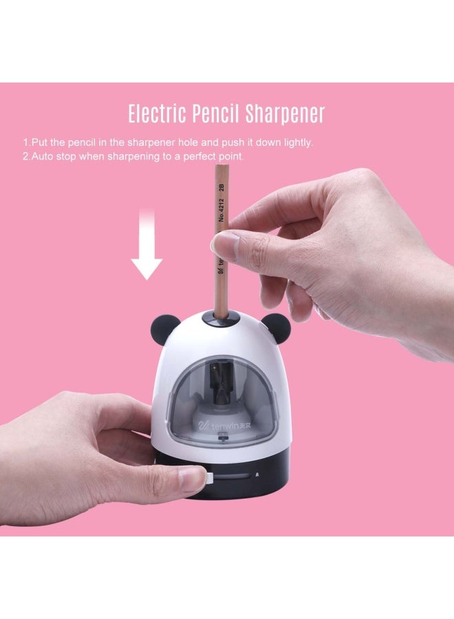 tenwin Electric Pencil Sharpener Black/White/Clear - Image 4