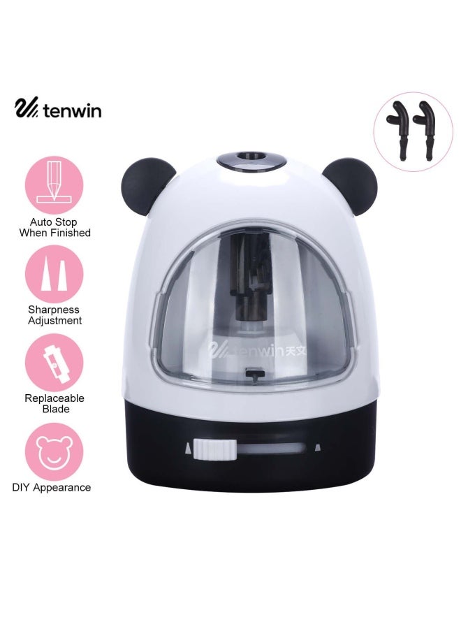 tenwin Electric Pencil Sharpener Black/White/Clear - Image 3
