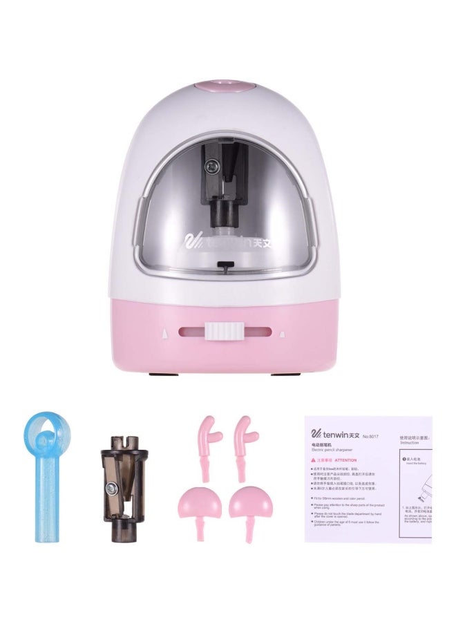 tenwin Electric Pencil Sharpener Pink/White/Clear - Image 1