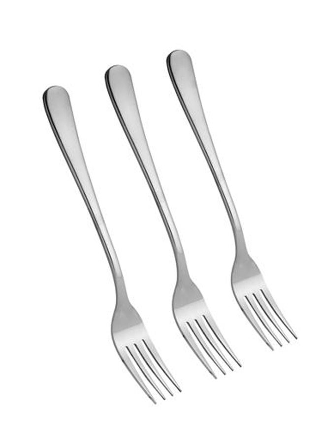 Royalford 3 Pcs 19Cm Stainless Steel Table Fork 100% Food Grade Silver - Image 2