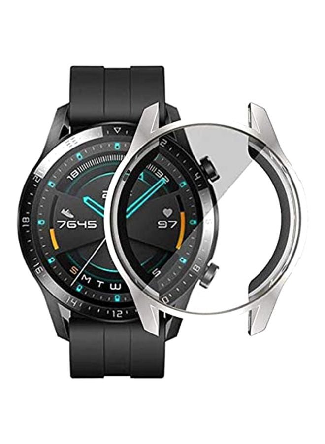 فينسوك غطاء حماية واقٍ مضاد للخدش من البولي يوريثان الحراري لساعة هواوي GT2 الذكية فضي / شفاف - Image 3