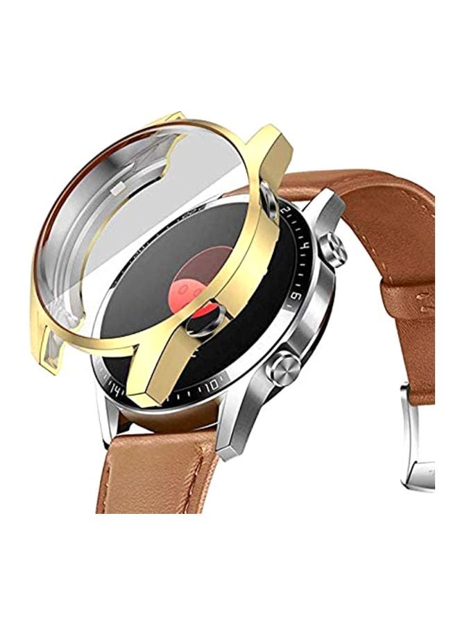 فينسوك غطاء حماية واقٍ مضاد للخدش من البولي يوريثان الحراري لساعة هواوي GT2 الذكية ذهب / شفاف - Image 3