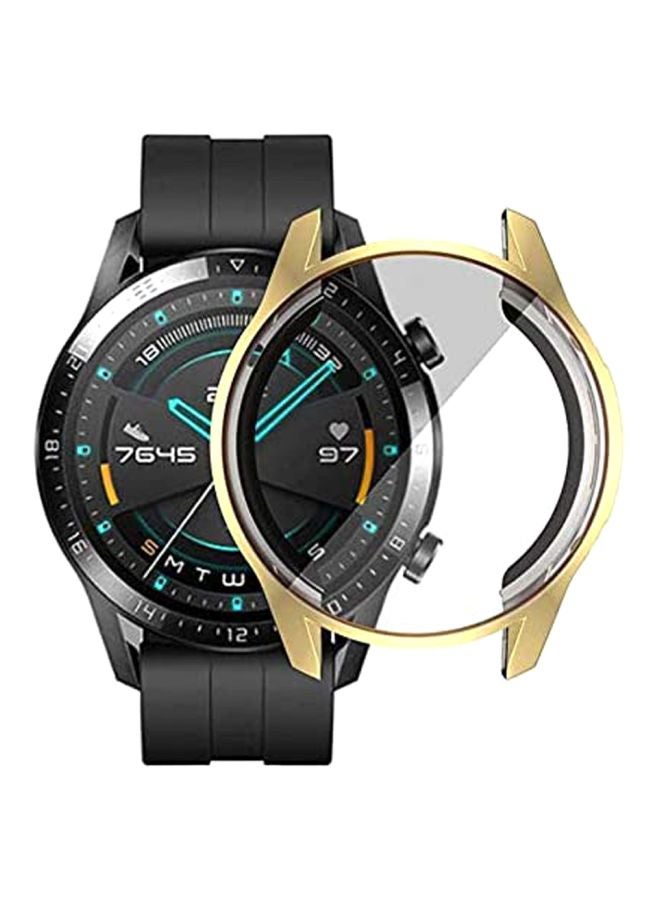 فينسوك غطاء حماية واقٍ مضاد للخدش من البولي يوريثان الحراري لساعة هواوي GT2 الذكية ذهب / شفاف - Image 4