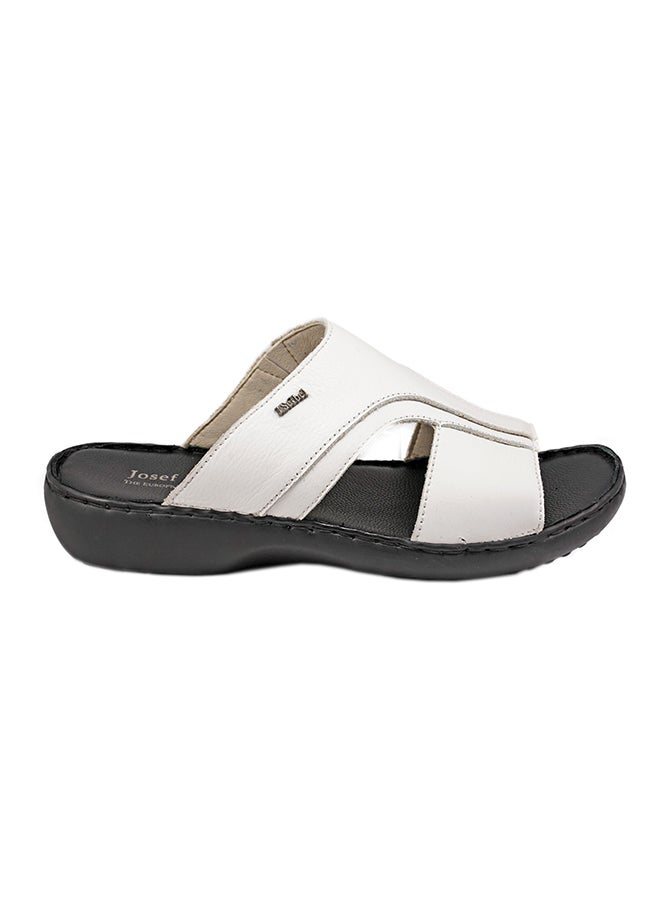 Josef Seibel Logo Detail Arabic Sandals White - Image 1
