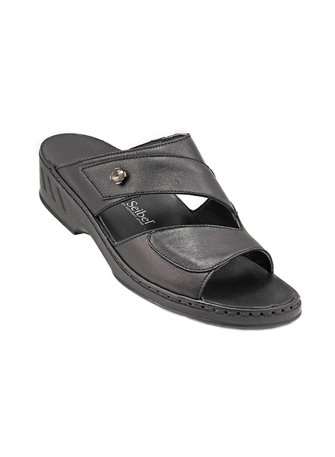 Josef Seibel Classic Leather Sandals Black - Image 2
