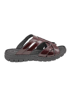 Textured Leather Sandals Bordo