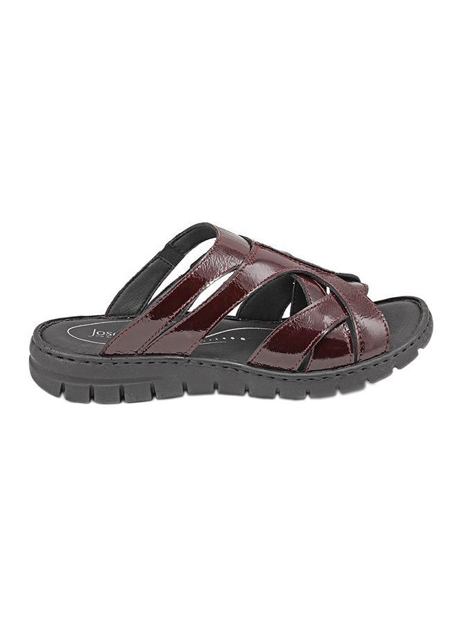 Josef Seibel - Textured Leather Sandals Bordo - Image 1