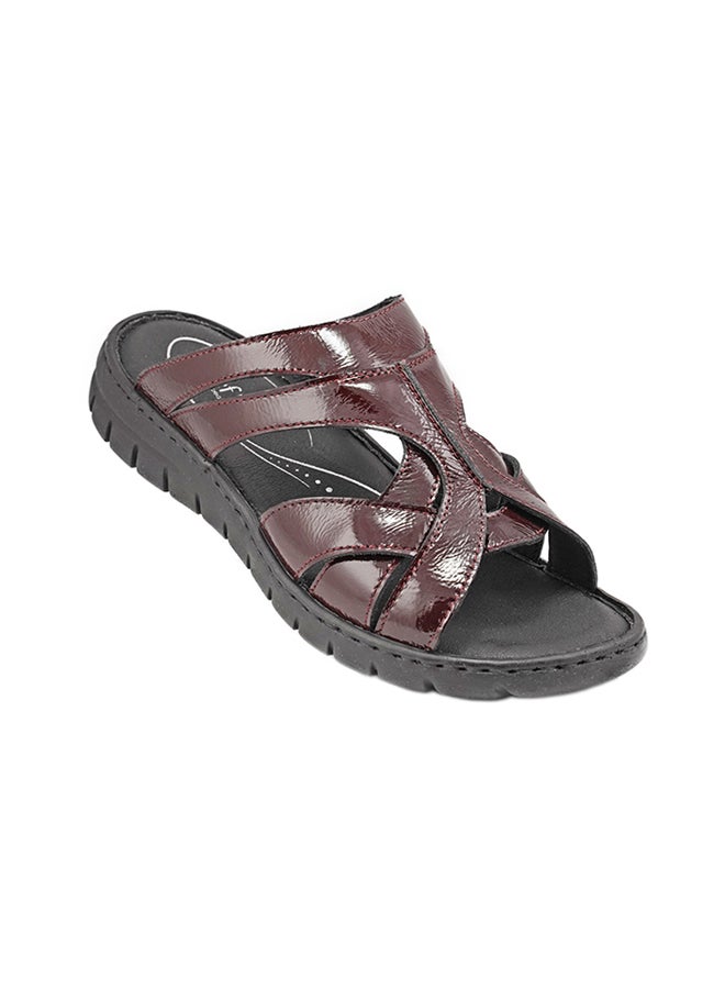 Josef Seibel - Textured Leather Sandals Bordo - Image 1