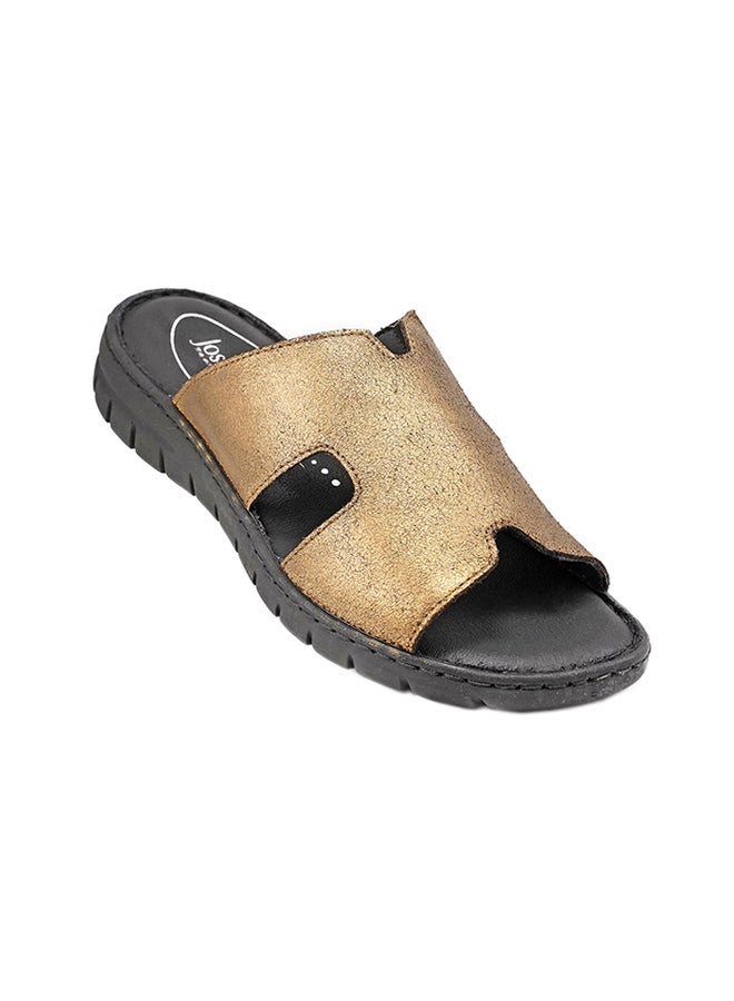 Josef Seibel - Textured Leather Sandals Gold - Image 1