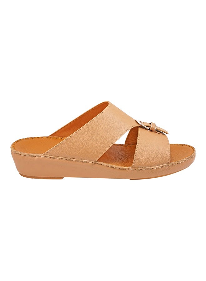 barjeel uno - Buckle Detail Sandals Tan - Image 1