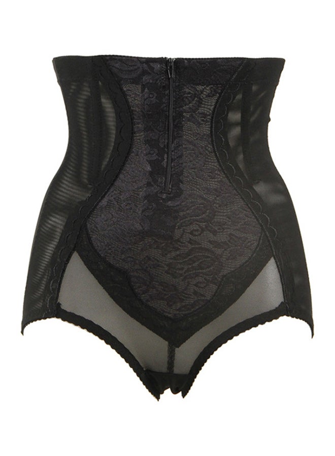 Joychic Floral Lace Half Zip-Up Shapewear Black - Image 4
