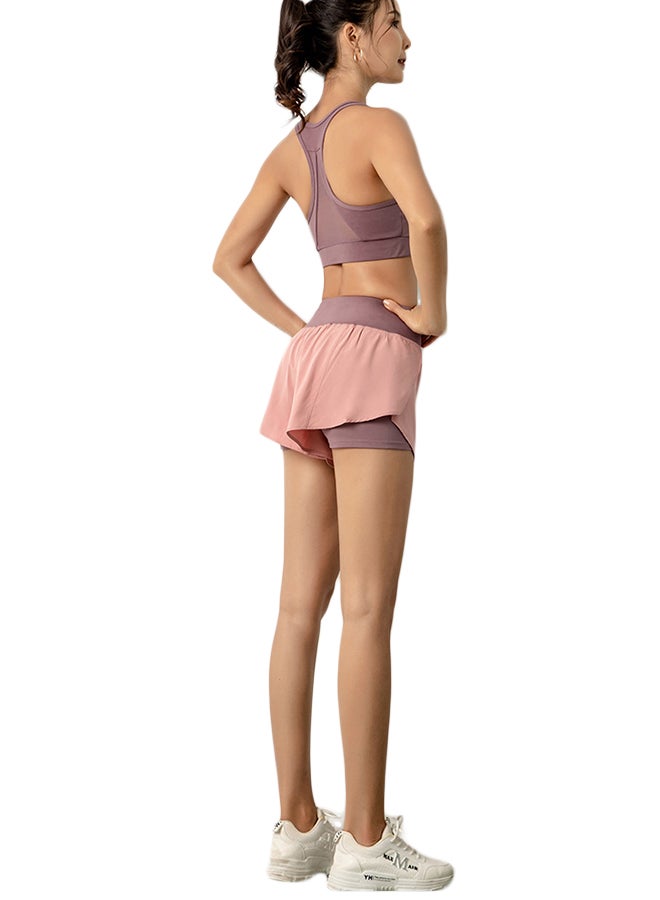 Joychic Elasticated Contrast Detail Shorts Pink - Image 2