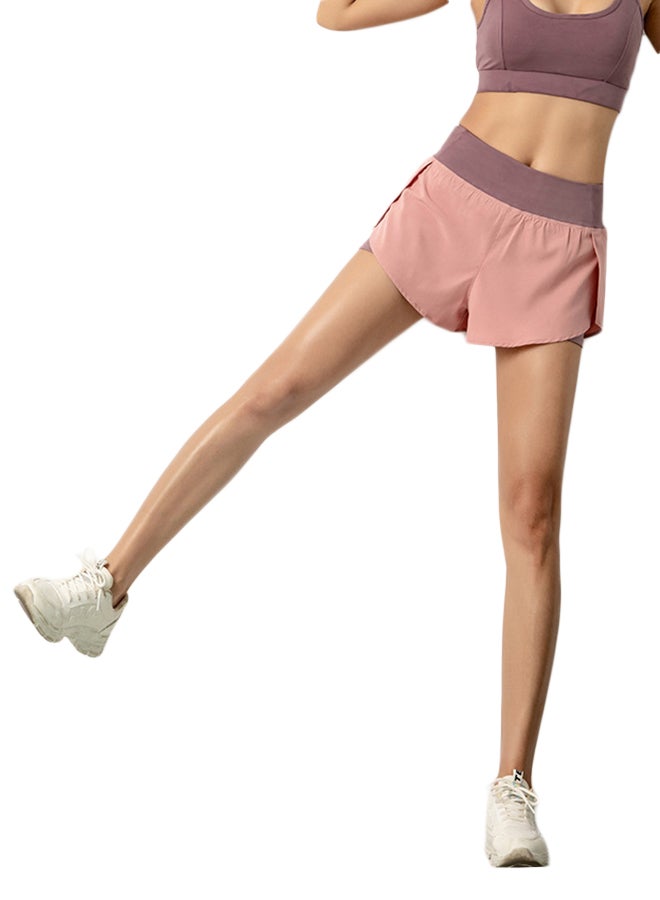 Joychic Elasticated Contrast Detail Shorts Pink - Image 5