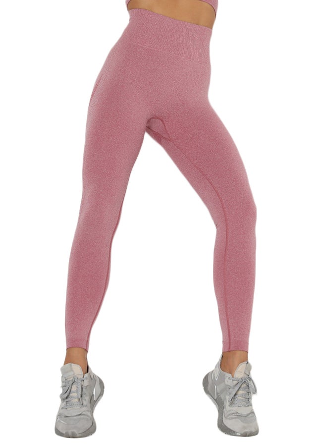 Joychic - Melange High Waist Leggings Pink - Image 1