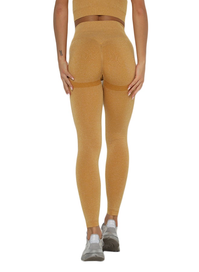 Joychic - Melange High Waist Leggings Yellow - Image 1