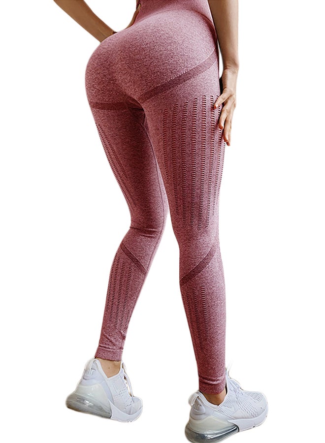 Joychic - Breathable High-Waist Leggings Pink - Image 1