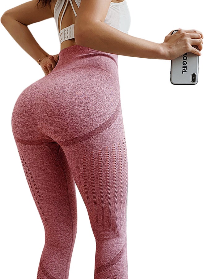 Joychic - Breathable High-Waist Leggings Pink - Image 1
